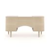 Captivating desk/ dressing table with inlay pattern design and wave accents