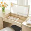 Captivating desk/ dressing table with inlay pattern design and wave accents