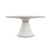 Breathtakingly elegant round dining table with lightly distressed appeal 