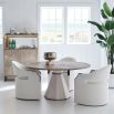 Breathtakingly elegant round dining table with lightly distressed appeal 