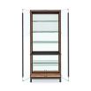 A dazzling modern cabinet with a rich mix of mirror, glass and wood textures
