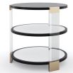 artistic reflection in glass side table in black