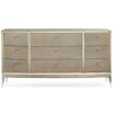 Nine-draw natural dresser with chrome metal ferrules