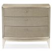 Modern natural wooden three-drawer bedside table