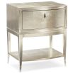 Soft polished silver bedside table with one drawer