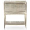 Soft polished silver bedside table with one drawer