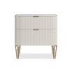Odette 2 Drawer Bedside Table - Matte Pearl - Small