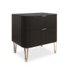 Odette 2 Drawer Bedside Table - Chocolate - Small