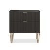 Odette 2 Drawer Bedside Table - Chocolate - Small