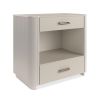 Arabella Bedside Table - Matte Pearl