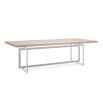 Experience elegance with the Brentel Dining Table by Caracole, featuring a stunning chrome base and luxurious travertine top. Perfect for modern dining!