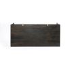 Dark wooden desk with ridged detailing