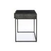 Dark wooden desk with ridged detailing