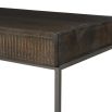Dark wooden desk with ridged detailing
