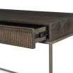 Dark wooden desk with ridged detailing