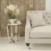 Luxury designer sofa with deep buttoned back and curved arms 