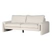 Luxurious sofa with modern curve armrests and boucle finsih