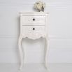 Classical White 2 Drawer Bedside Table