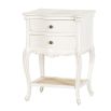 Classical White 2 Drawer Bedside with Shelf