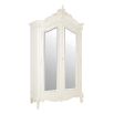 Classical White Mirrored Armoire