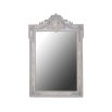 French, tall light grey crest top dressing/wall mirror