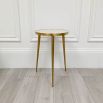 Slim, white concrete top side table