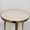 Slim, white concrete top side table