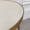 Slim, white concrete top side table
