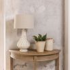 Side lamp with cream artichoke shaped base