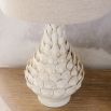 Side lamp with cream artichoke shaped base
