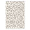 Geometric wool rug tribal design in stone colour