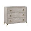 Chic, French-style chest of drawers with rounded handles. 