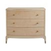 A stunning natural whitewash oak three-drawer chest with bras details