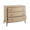 A stunning natural whitewash oak three-drawer chest with bras details