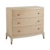 A stunning natural whitewash oak three-drawer chest with bras details