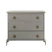 Grey chest with 3 drawers and ring pull handles