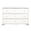 White wash and bleached wood French-style chest of drawers