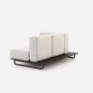 A contemporary left-hand outdoor sofa with quick dry foam and natural coloured upholstery 