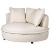 Elegant round accent chair in boucle