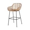 rattan construction and sleek design makes it a versatile barstool