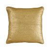 Luxurious jute gold square cushion 