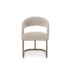 Alfie Dining Chair (Crib 5) - Megan Pebble & Bronze Steel
