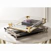 Rectangular acrylic tray with elegant gold accents