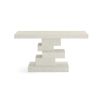 Eye-catching stacked cubist console table in ivory finish