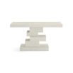 Eye-catching stacked cubist console table in ivory finish