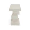 Eye-catching stacked cubist console table in ivory finish