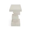 Eye-catching stacked cubist console table in ivory finish