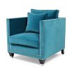 Luxury designer velvet sofa with silver stud detailing