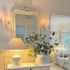 Classic French-style cream crest mirror