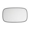 Oblong mirror with bevel details, rounded corners and black frame